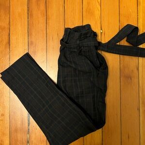 Zara Women's Black Checkered Trousers